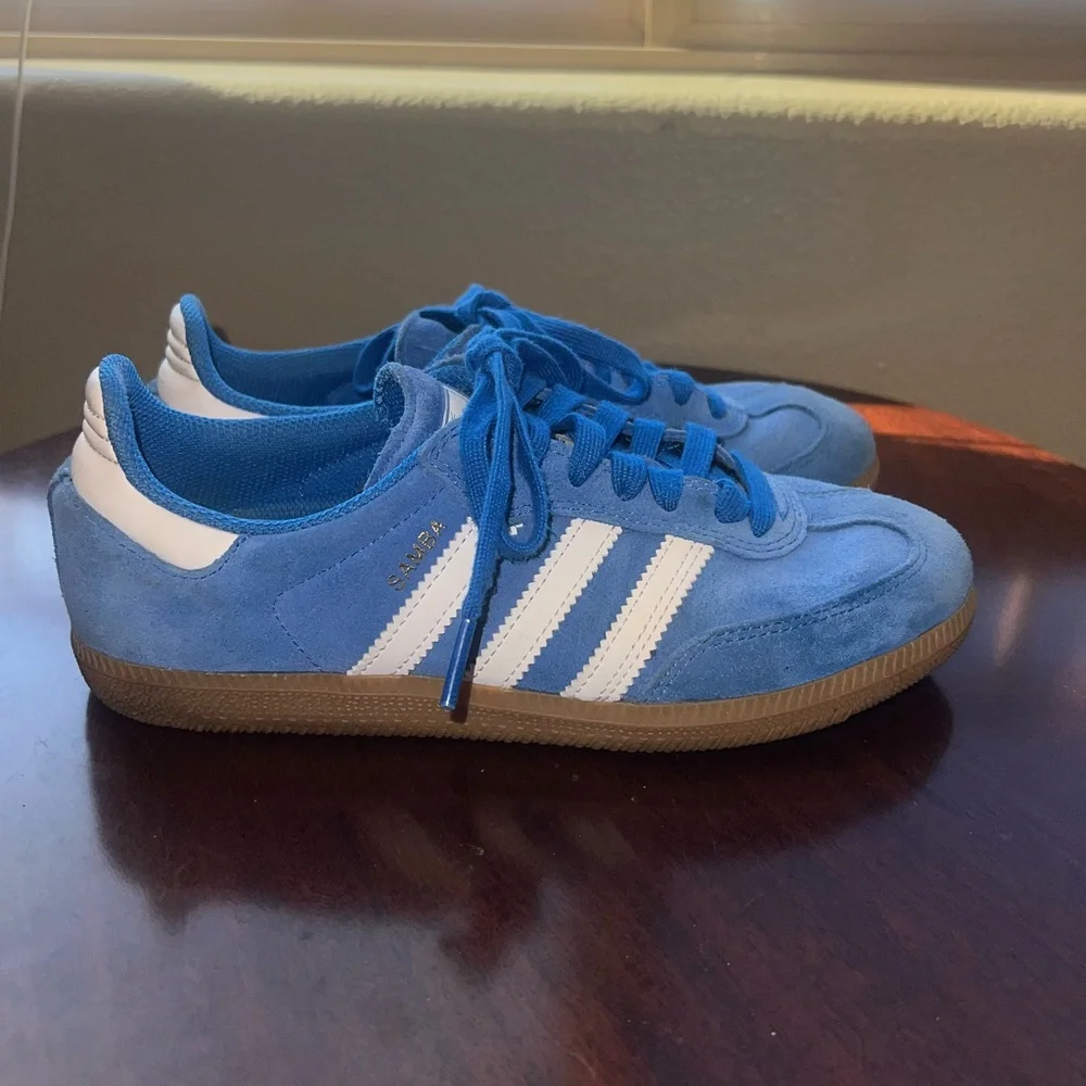 adidas Samba ADV Bluebird, White & Gum Skate Shoes - Picture 7 of 12
